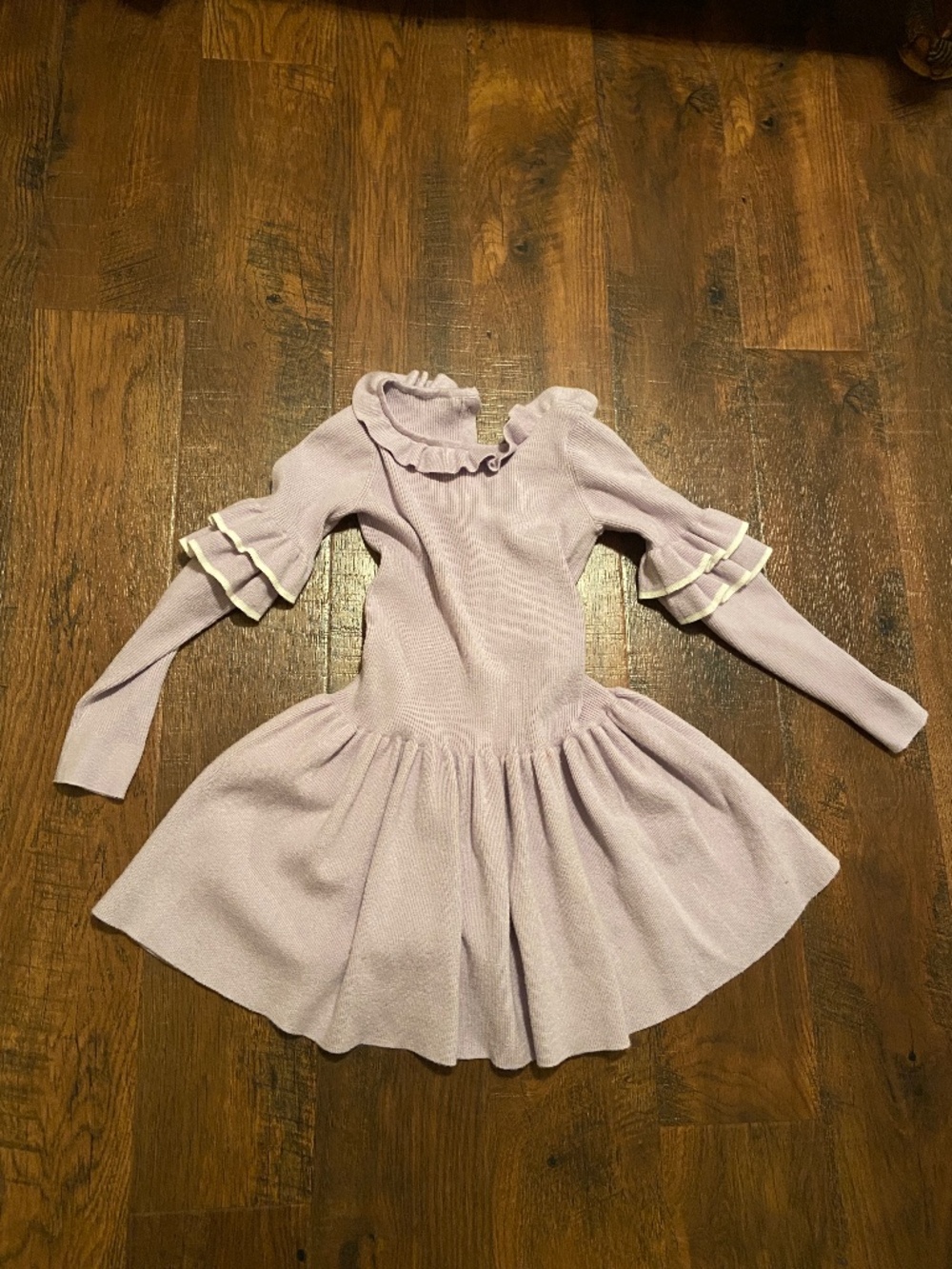 Janie and Jack Dress light purple w white Sz 8 Casual Party